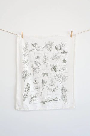 Floral patterned fabric hanging on a line against a white background